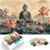 AITEXI Puzzle 1000 pezzi per adolescenti Buddha e fiori di loto per il giocattolo di sfida del gioco educativo Adatto per la decorazione del desktop 38x26cm