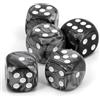 WeLoveDice Dadi (16 mm d6) in argento/bianco - fatto en germania - WeLoveBeads - 5 pezzi