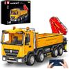 Mould King 17050 MOC Technology Car Pneumatic Crane Model - un set di costruzione di gru telecomandato con 4012 parti e 9 blocchi di bloccaggio motorizzati della gru