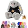 DRAJOIN Peluche Coniglietto Personalizzato Con Testo E Foto, Bunny Stuffed Animal Animale Di Peluche Su Misura Come Primi Regali Di Pasqua Per Ragazzi E Ragazze A Pasqua E Compleanno, 25cm