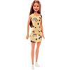 Barbie - Trendy con Abito - Stampato con Divertenti Icone, Colore Giallo, FJF17