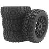 Myingaou Ruote e Pneumatici per Buggy RC da 4 Pezzi con Cerchi Esagonali da 17 Mm Auto Fuoristrada nel 1/8 per Auto Buggy da Strada RC 1:8