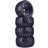 hjuink JYYTERD Pneumatici RC Compatibile con Trxs per Himoto per HSP per HPI per Redcat 1/10 RC per Monster Truck Pneumatici in Gomma da 125 Mm E Cerchioni 12 Mm Esagonali 4 Pezzi(DLT005-1)
