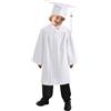 Generic Set Toga e Tocco Bambini Cerimonia di Laurea Vestito Accademico Scuola Materna Primaria Media Costume Dottorato Abito con Cappello Nappina Chiusura Lampo Unisex Vari Colori Festa (White, 8-9 Years)