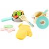 ODS - Maisonelle Nature, Playset Pentolini con Alimenti, Giocattolo per Bambini in Legno, con Guantone, Padella, Utensili, Età Consigliata +3 Anni