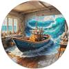 OJASDBDJE Sailboat 1000 Pezzi Puzzle Fantasy Puzzle Rotondo Per Lei O Lui Puzzle Creativo Arte Ecofriendly 1000pcs (67.5x67.5cm)