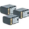 vhbw 3x batteria compatibile con JVC GR-D720, GC-PX10EU, DR-D818, GC-PX10 videocamera camcorder (2100mAh, 7,2V, Li-Ion) con infochip