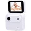 VBESTLIFE Fotocamera per Vlogging per Creatori, Mini Action Cam con Schermo Ribaltabile, Ampia Visuale 1080P HD 143°, Leggera e Portatile, POV, per Ciclismo, Sci, Escursionismo (WHITE)