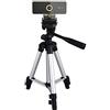 Fan TLJX 1080P HD Webcam, USB Computer Video Cam con Microfono, Widescreen Webcam per Streaming Gaming Conferenze, Desktop o Laptop Webcam,Nero,1080P Tripod
