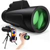 Generic Telescopio monoculare Monocolo ad alta potenza 12X50 con supporto e treppiede Cannocchiale tascabile impermeabile smartphone - Prisma BAK4 trasparente birdwatching, binocolo campeggio adulti