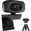 Combess Webcam 4K per Streaming Webcam per PC, sensore 1/2.5, autofocus, 2 microfoni con riduzione del rumore, copertura privacy integrata, webcam per computer per