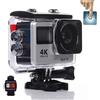 0℃ Outdoor Macchina Fotografica Subacquea Full HD 4K Fotocamere Subacquea Digitale da Touch Screen Fotocamera Subacquea Dual Screen da 30M con Telecomando Wireless e Wi-fi for Snorkeling,Argento