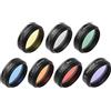 Andoer Set di filtri oculari per telescopio da 1,25 pollici Filtro Luna e Skyglow Filtro CPL Rosso Arancione Giallo Verde Blu Filtri Colore per l'osservazione planetaria Lunare