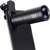 Generic Binocolo ad alta potenza, obiettivo fotocamera del cellulare, teleobiettivo zoom 18X, compatibile con obiettivo smartphone, telescopio monoculare, nero interni/esterni