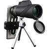 SweAtz Monocolo 50x60 Telescopio monoculare a doppia messa a fuoco 50 volte per smartphone con clip per telefono Treppiede Telescopio monoculare Telescopio per telefono da campeggio impermeabile