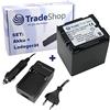 Trade-Shop OFFERTA im Set: fotocamera ad alte prestazioni Li-Ion batteria + Batteria Caricabatteria da auto con adattatore per auto per Panasonic NV-VX70EN gs330b gs330eg S NV GS400 NV GS400B NV-GS400EG-S