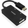 AISENS Convertitore Displayport V1 2 a VGA DVI HDMI DP 1 2 M VGA H DVI H HDMI H 4K Nero 15 cm