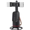 HEBEOT Treppiede per rilevamento automatico del viso con rotazione a 360° per smartphone da 65-90 mm, batteria ricaricabile da 1800 mAh, supporto portatile compatto per streaming live e creazione di