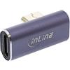 InLine® Adattatore USB 4, connettore USB Type-C maschio/femmina verticale destra/sinistra angolato, alluminio, grigio