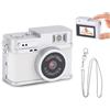 VBESTLIFE Mini Telecamera Portachiavi, Fotocamera Digitale retrò 1080P HD 2MP, Piccola Videocamera Portatile con Schermo a Colori da 0,96 Pollici, Scheda di Memoria da 32 GB (WHITE)