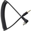 Aurgiarme Cavo di sincronizzazione lampeggiante a spirale a molla da PC a connettori da 2,5 mm con ampia compatibilità, alloggiamento in PVC leggero da 100 cm, cavo di sincronizzazione a spirale