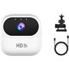 LVYXON Action Camera HD WiFi, compatta 4,6 cm, portatile, per ciclismo e monitoraggio degli animali domestici, streaming in tempo reale su smartphone, corpo in ABS, colore nero (bianco)