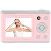 AKLOSIPY Telecamera Digitale a Doppia Lente da 64 MP 1080p Telecamera HD con Visualizzazione di Selfie a Lutto a Led da 2,4 Pollici per i Principianti Adolescenti Fotografie di Viaggio (PINK)