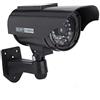 Chrees Falso fotocamera a energia solare, design, luce a LED rossa, sistema girevole regolabile per la sicurezza in interni ed esterni, adatto per argento, nero e fotocamera a energia solare.