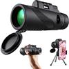 LeGDOr Monoculare 40 x 60 monoculare ad alta potenza per adulti, adattatore per smartphone, telescopio monoculare per caccia, fauna selvatica, bird watching, viaggi, campeggio, escursionismo (nero)