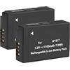 LOKLNEYK Batteria For Fotocamera Full Decode, Compatibile Con Canon, For LP-E17 R8 R10 R50 RP 850D 800D 760D 750D 200D 77D M6 M5 M3 200D M6II II(2 Pcs Battery)