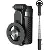 Generic Bastone per selfie portatile, magnetico, 20,3 cm, con gambe regolabili, dispositivo in lega di alluminio con design pieghevole, leggero da viaggio, strumento di registrazione per riprese video