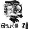 Pyltha Action Camera Impermeabile per Ciclismo, Mini DV 1080P Blu - Video HD, Custodia Subacquea Fino a 30m, Accessori Inclusi (Bianca)