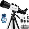 FREE SOLDIER Telescopio rifrattore ad alta potenza, 70 mm, apertura 500 mm, telescopio rifrattore astronomico professionale per adulti principianti con adattatore per telefono e borsa per il trasporto