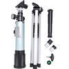 SparkFeng F36050 Telescopio rifrattore portatile, Telescopio astronomico per bambini e principianti, Ingrandimento 90X con treppiede e oculare, Telescopio monoculare orientabile a 360° per