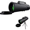 ZXIANGZ Piccolo telescopio Portatile 12X50 per Adulti. Piccolo telescopio Portatile Impermeabile con Supporto per Smartphone e Prisma per treppiede per Il Birdwatching, la Caccia in Campeggio C