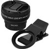 DOITOOL lente filtro corallo dell'acquario tropicale UV Piscina aqua un acquario phone lens corallina lente di corallo obiettivo fotografico corallo per acquario Lega di alluminio Black