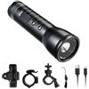 Andoer 1080P telecamera torcia elettrica casco moto fotocamera fotocamera bicicletta grandangolare 120° 5 modalità di luce IPX6 impermeabile batteria incorporata per sport all'aria aperta, ciclismo
