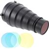 jojofuny Tubo Fascio Luminoso per Flash con Griglia D'ape e Filtri Colorati in Plastico, Concentratore Luce ad Alta Adattabilità per Fotografia e Ritratti