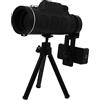 DIYEAH 1set Monocolo Professionale Per Smartphone Telescopio Compatto Nero Con Adattatore e Treppiede Per Birdwatching e Escursioni