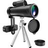 Generic Ultra HD, monocolo portatile impermeabile IPX7 con lente a prisma BAK4, monocolo con adattatore per smartphone e treppiede, binocolo per adulti, birdwatching, per interni/esterni, monocolo 12x50