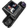 zuousxbs Telecamera Automobilistica Doppia/tre Lenti 1080p Con Registrazione Video Notturna Migliora La Sicurezza E La Fotocamera Posteriore Della Sicurezza Anteriore E Degli Incidenti