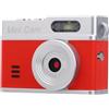 Annadue Fotocamera Digitale Vintage Portatile, Fotocamera Portachiavi, Piccola Portatile 1080P per Studenti, Viaggi e Vlogging (Rosso argento)