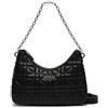 Guess Assia Top Zip Shoulder Bag, Borsa a Tracolla Donna, Nero, Taglia Unica