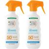 Garnier Ambre Solaire Advanced Sensitive Spray Gachette Protettivo Ceramide Protect SPF50+, 270 ml (Confezione da 2)