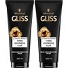 Gliss Cura intensiva da 1 minuto Ultimate Repair (200 ml), trattamento per capelli con cheratina per capelli estremamente danneggiati, efficace già dopo 1 minuto (Confezione da 2)