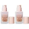 Revolution Beauty London Makeup Revolution, Skin Silk Serum Foundation, Light to Medium Coverage, Contains Hyaluronic Acid, F12, 23ml (Confezione da 2)