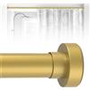 HTZON Asta per tenda da doccia dorata, da 45 a 114 cm: piccola asta per doccia a molla per porta di bagno, cucina, moderna, resistente, regolabile, senza fori, antiscivolo, facile da installare, oro