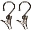 Gardinia Ganci con Clip per Set con Cavo per Tenda, 20 Pezzi, Metallo, Nichel (Confezione da 2)