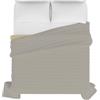 Italian Bed Linen TRAPUNTINO ESTIVO ELEGANT NO STIRO - Made in Italy - Copriletto Matrimoniale 260x270 cm in Morbida Microfibra - Tinta Unita - DoubleFace - Trapunta 100 g - Grigio Chiaro/Panna