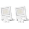 OSRAM Proiettore LED ENDURA FLOOD PC 50W con sensore, bianco caldo 3000K, 5000 lumen, rilevatore PIR IP44, funzione crepuscolare 2-1000 lux (Confezione da 2)